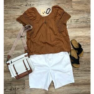 NYDJ Ella Bermuda Shorts 18W Plus Size Lift Tuck Stretch Side Slit Slimming